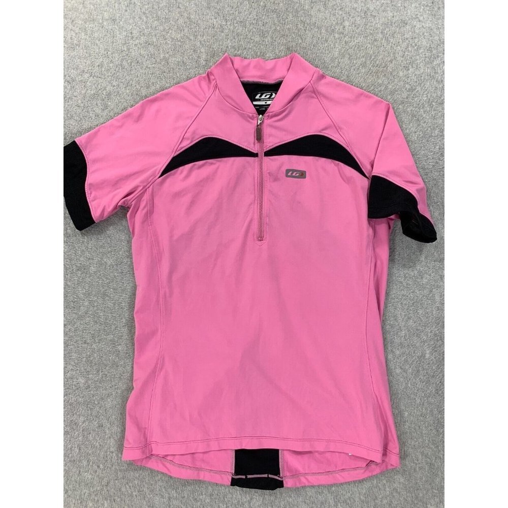 Louis Garneau Half Zip Short Sleeve‎ Cycling Jersey (Women's Medium) Pink/Black